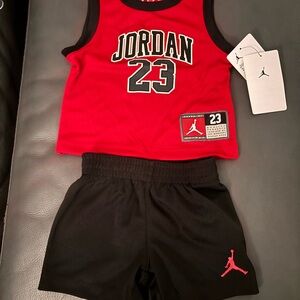 Jordan Kids Red and Black Jersey Set